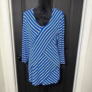Chico's Blue and White Striped Tunic